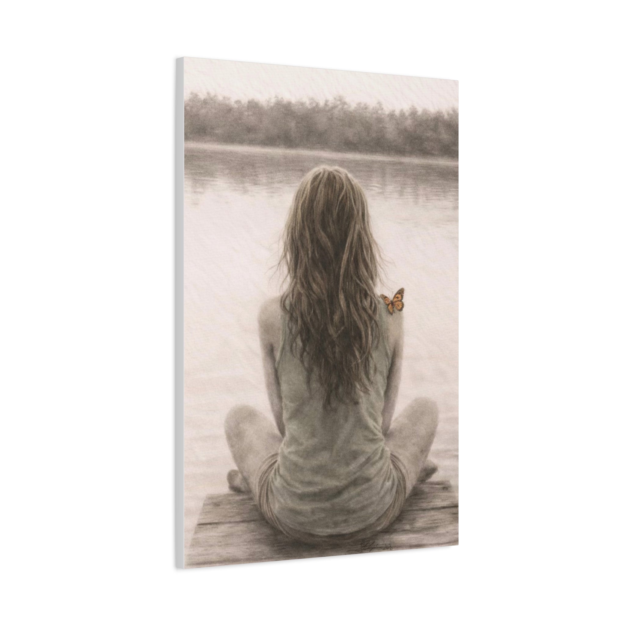 Peaceful Feminine Wall Art Neutral Meditation Canvas Return