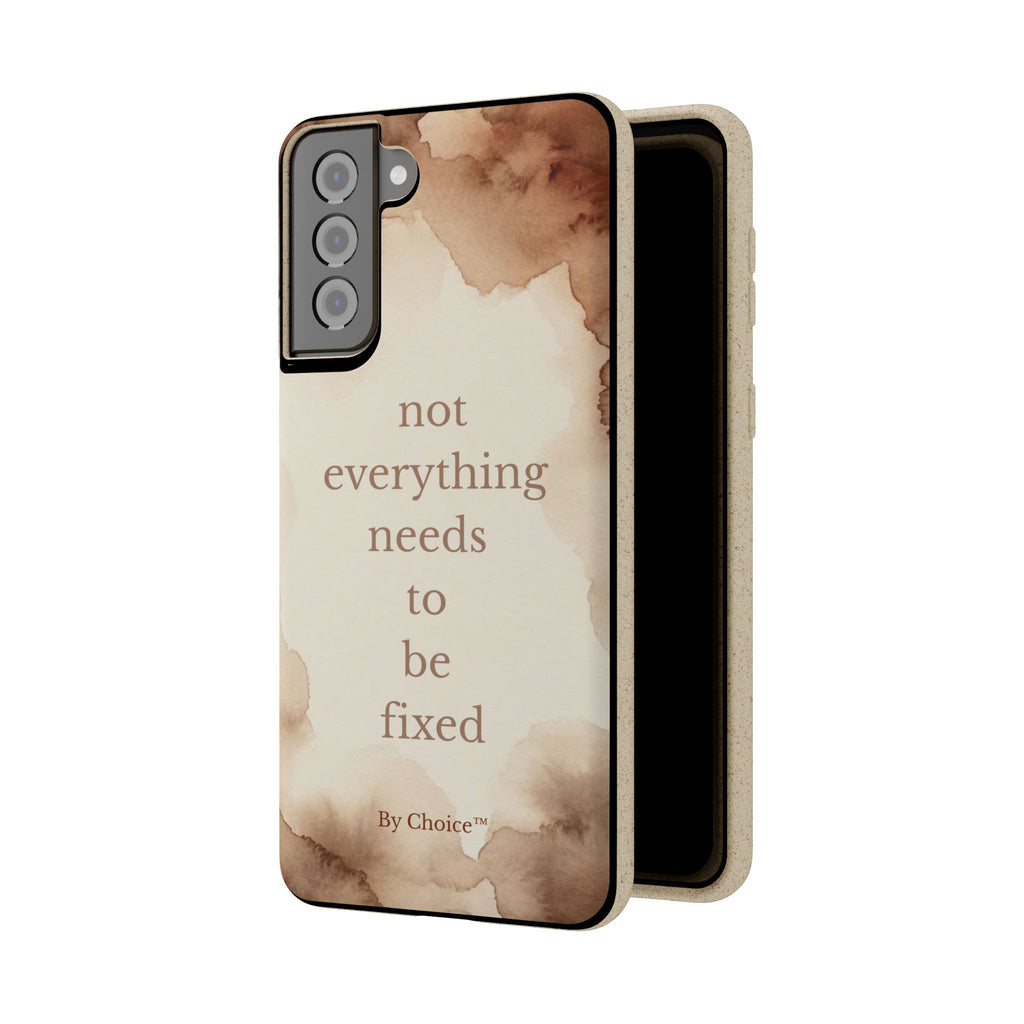 Neutral Cow print Aesthetic phone case Inspirational quote not everything needs fixing Minimalist coffee brown cream cow print Phone cover calming gift