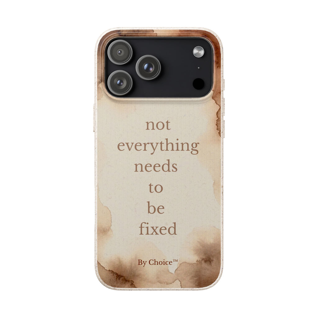 Neutral Cow print Aesthetic phone case Inspirational quote not everything needs fixing Minimalist coffee brown cream cow print Phone cover calming gift