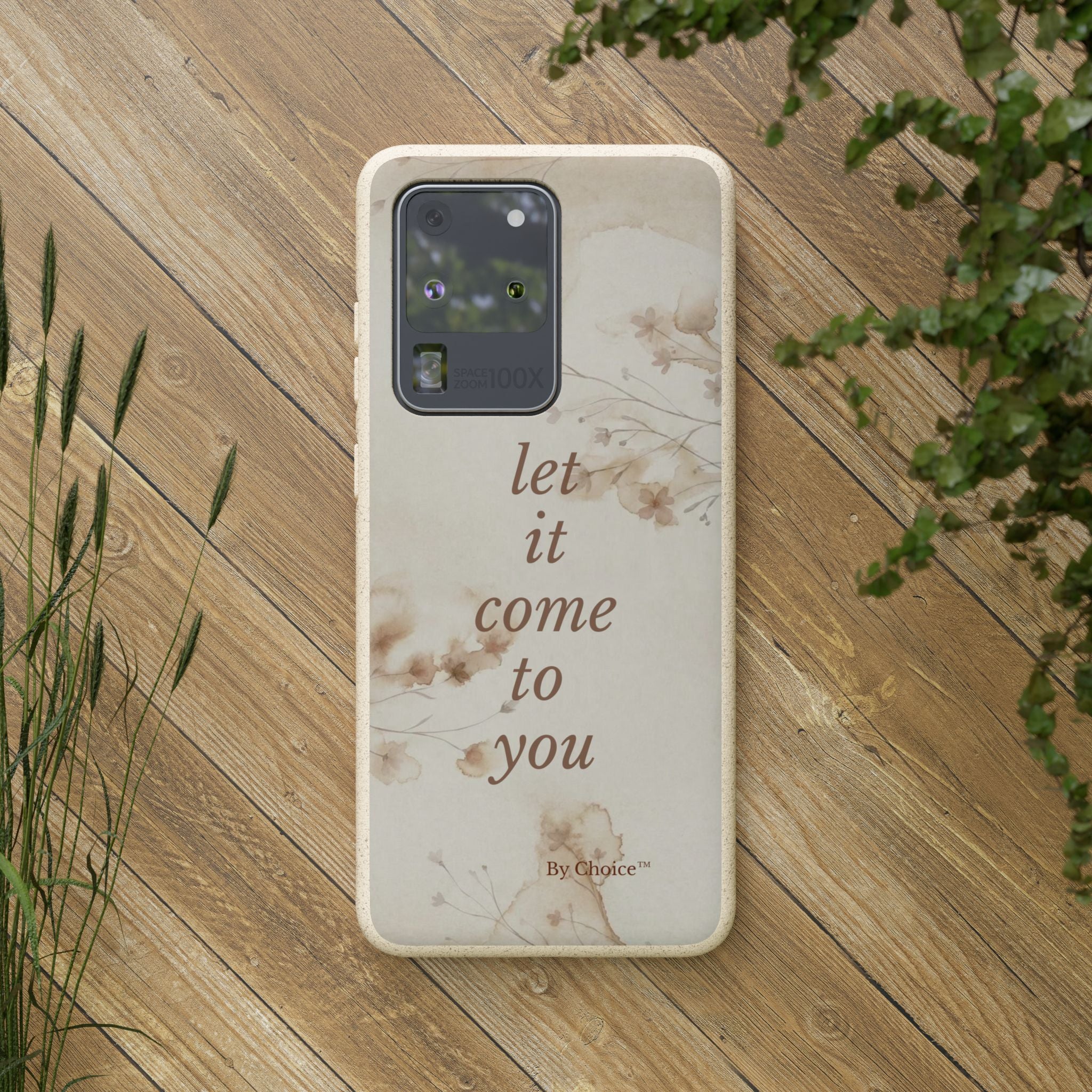 Vintage flower phone case Let It Come To You phone case Biodegradable floral phone case Warm coffee watercolour phone cases iPhone Samsung