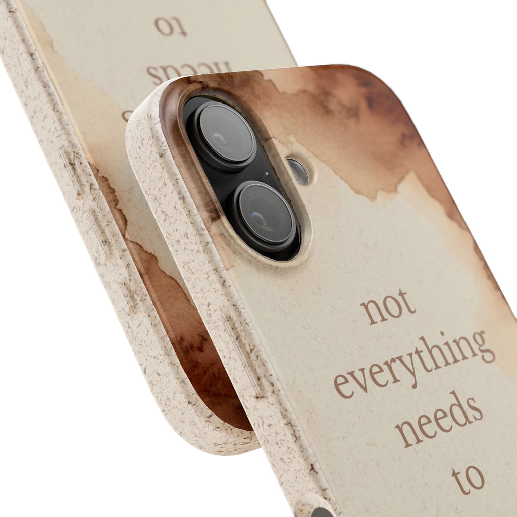 Neutral Cow print Aesthetic phone case Inspirational quote not everything needs fixing Minimalist coffee brown cream cow print Phone cover calming gift