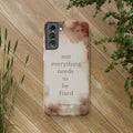 Neutral Cow print Aesthetic phone case Inspirational quote not everything needs fixing Minimalist coffee brown cream cow print Phone cover calming gift
