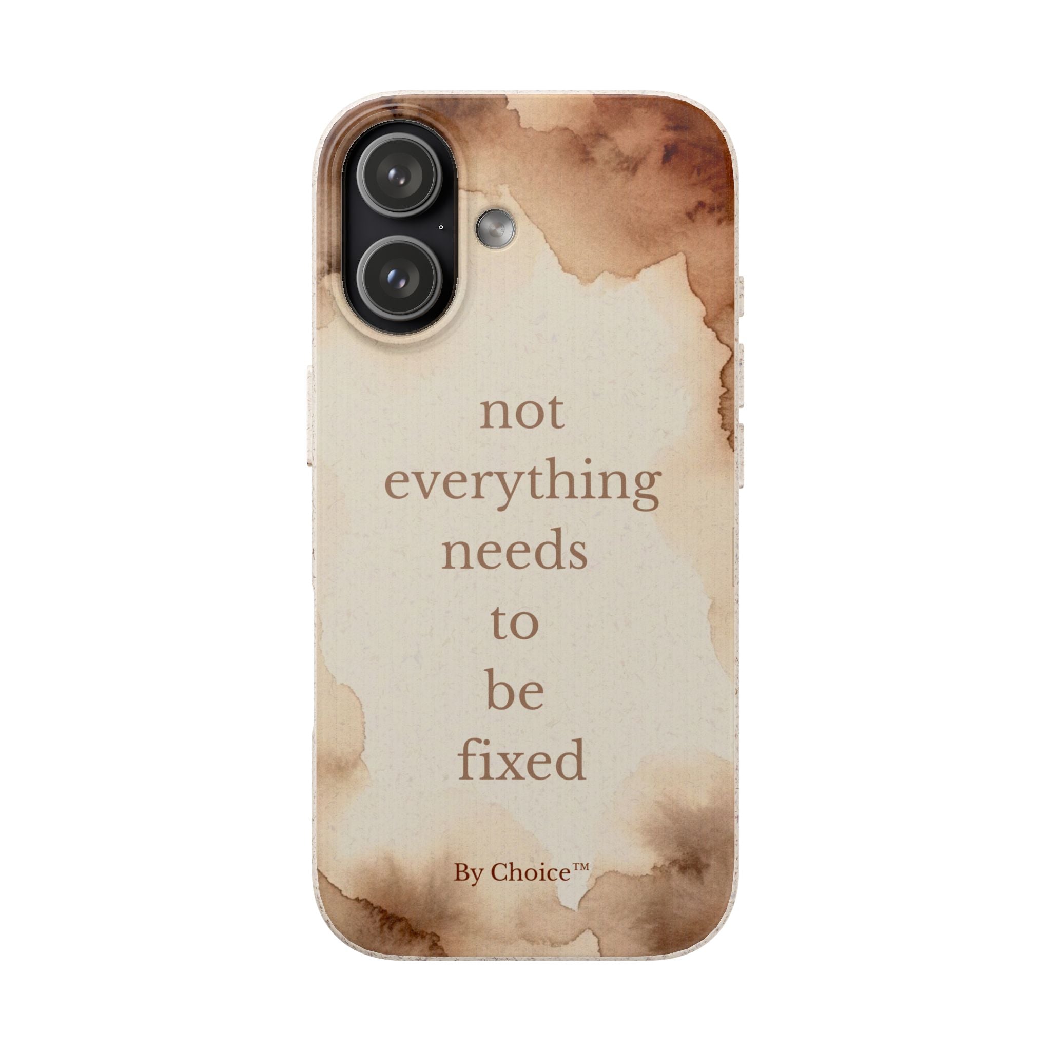 Neutral Cow print Aesthetic phone case Inspirational quote not everything needs fixing Minimalist coffee brown cream cow print Phone cover calming gift