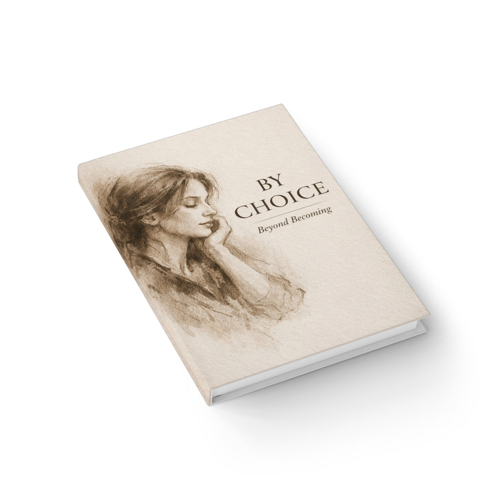Journal  Ruled lined notebook inspirational cover By Choice sketch portrait