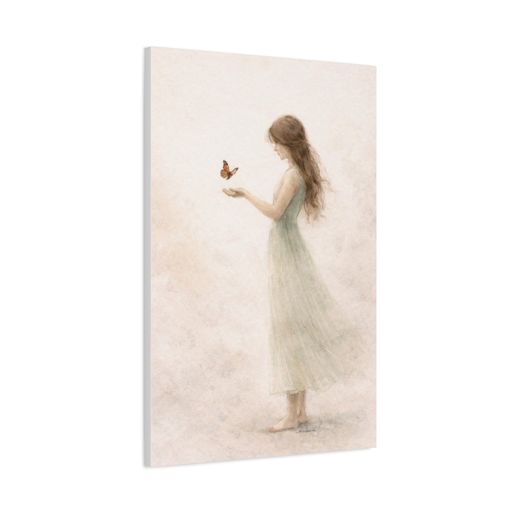 Gentle Feminine Figure Wall Art Calm Neutral Canvas Accept