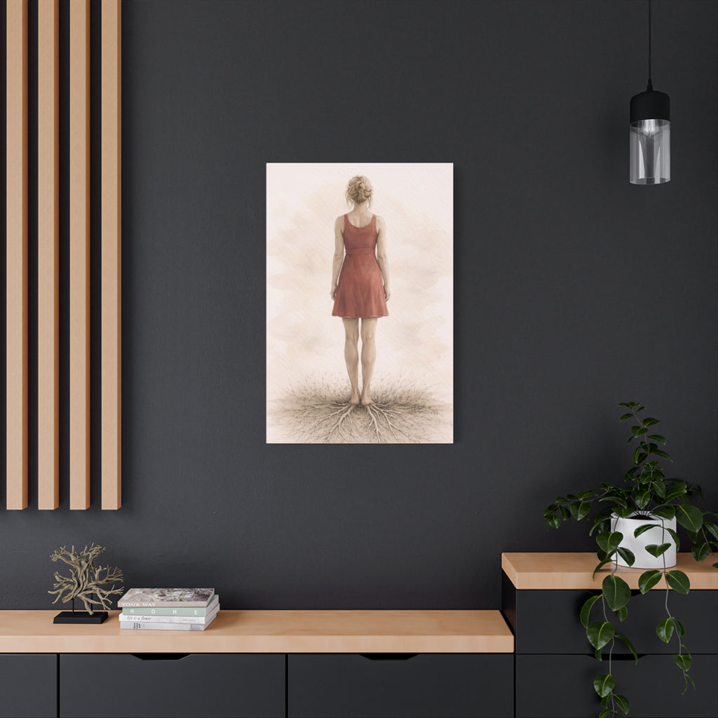Woman Canvas Neutral Minimalist Decor Woman Wall Art Mindful Calm Wall Art Therapy Decor Art