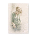 Minimalist Woman Wall Art Neutral Meditation Canvas Pause