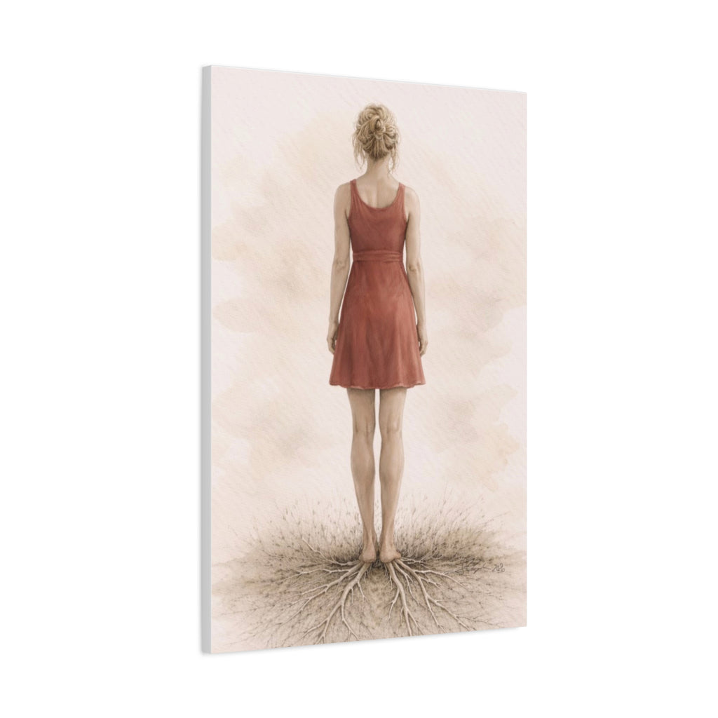 Woman Canvas Neutral Minimalist Decor Woman Wall Art Mindful Calm Wall Art Therapy Decor Art