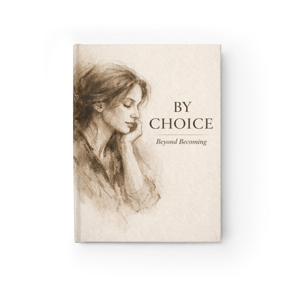Journal  Ruled lined notebook inspirational cover By Choice sketch portrait