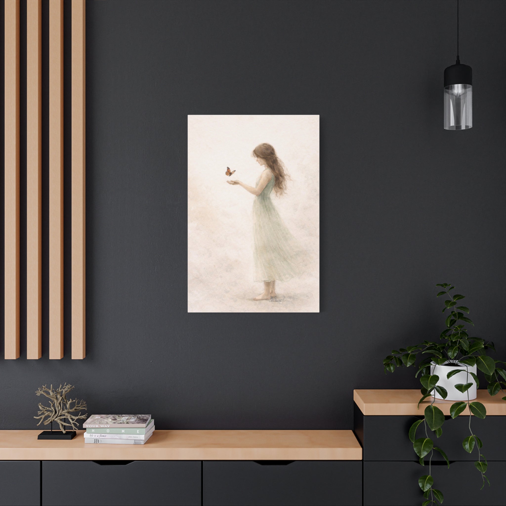Gentle Feminine Figure Wall Art Calm Neutral Canvas Accept