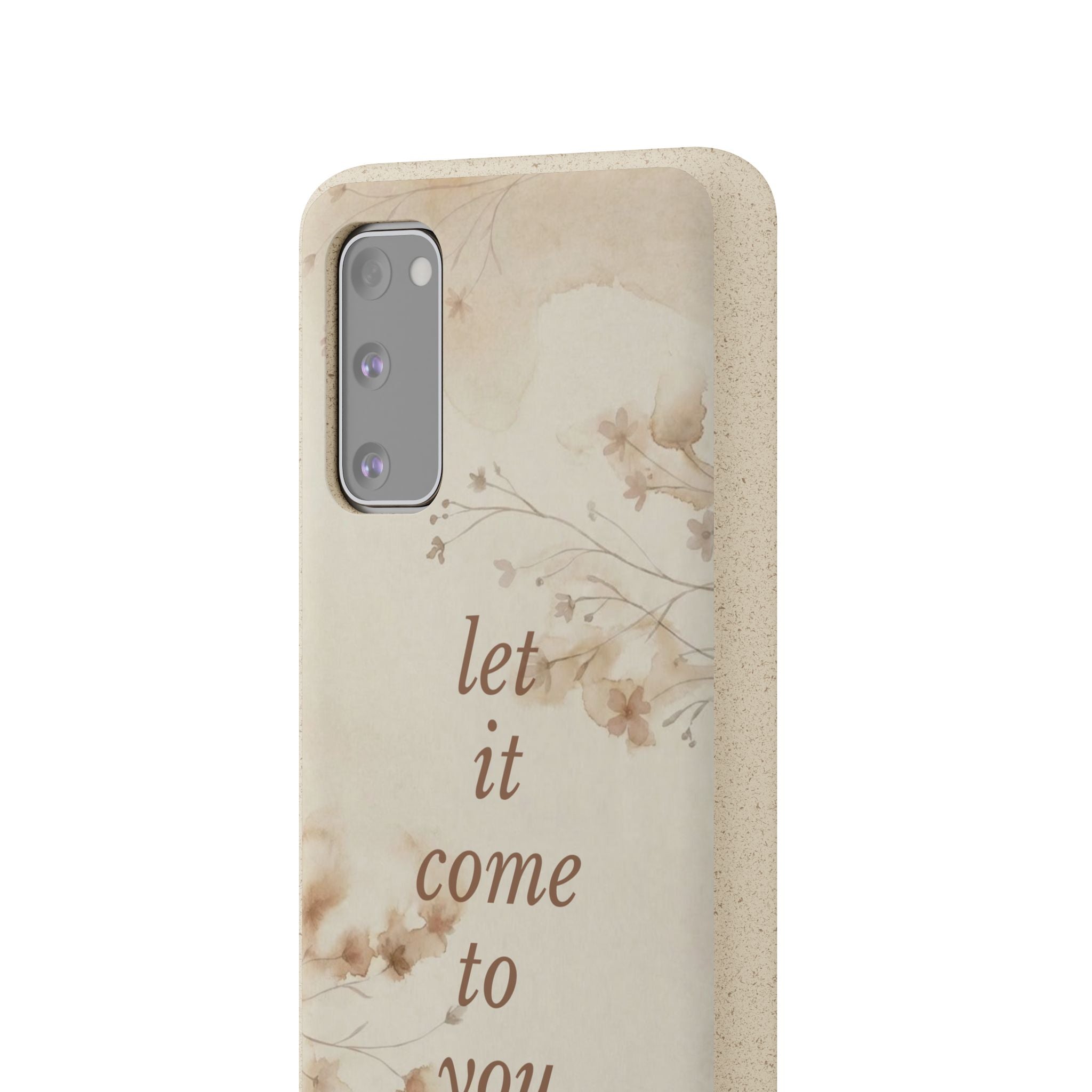 Vintage flower phone case Let It Come To You phone case Biodegradable floral phone case Warm coffee watercolour phone cases iPhone Samsung