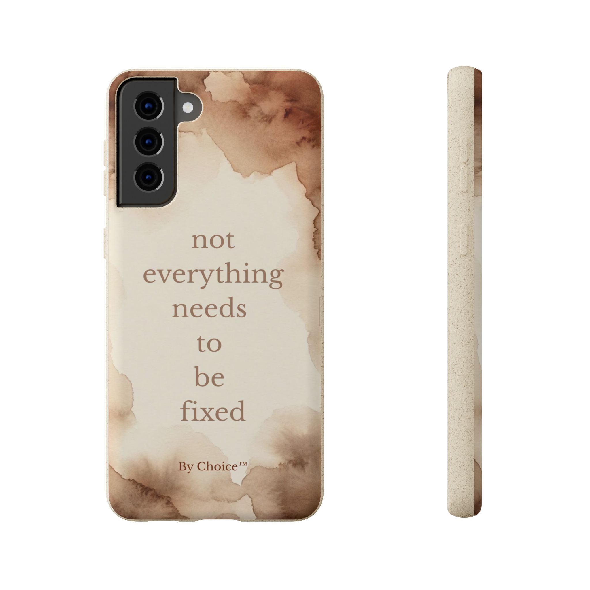 Neutral Cow print Aesthetic phone case Inspirational quote not everything needs fixing Minimalist coffee brown cream cow print Phone cover calming gift