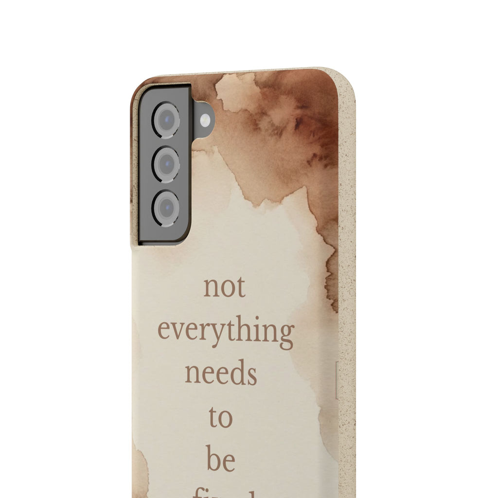 Neutral Cow print Aesthetic phone case Inspirational quote not everything needs fixing Minimalist coffee brown cream cow print Phone cover calming gift