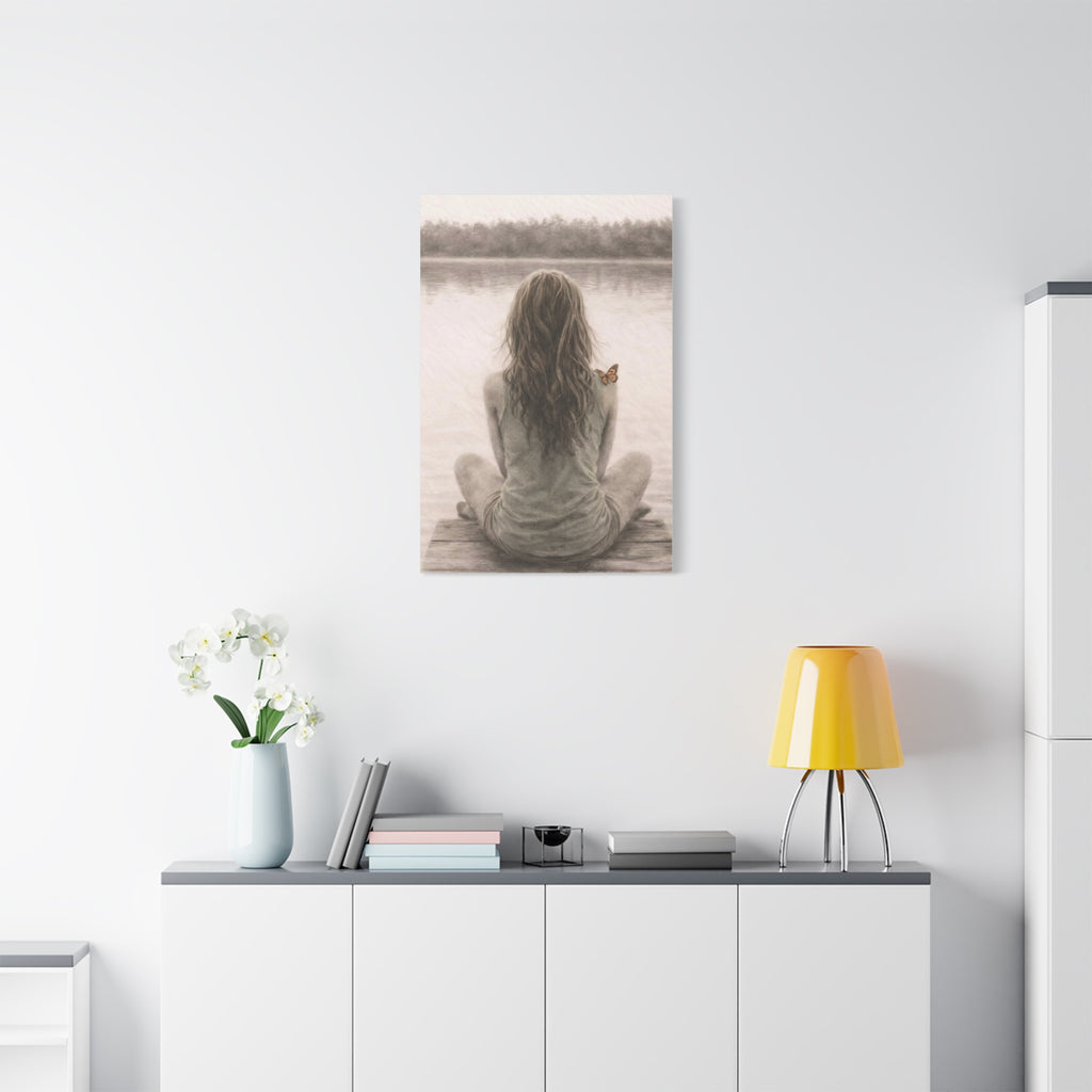 Peaceful Feminine Wall Art Neutral Meditation Canvas Return