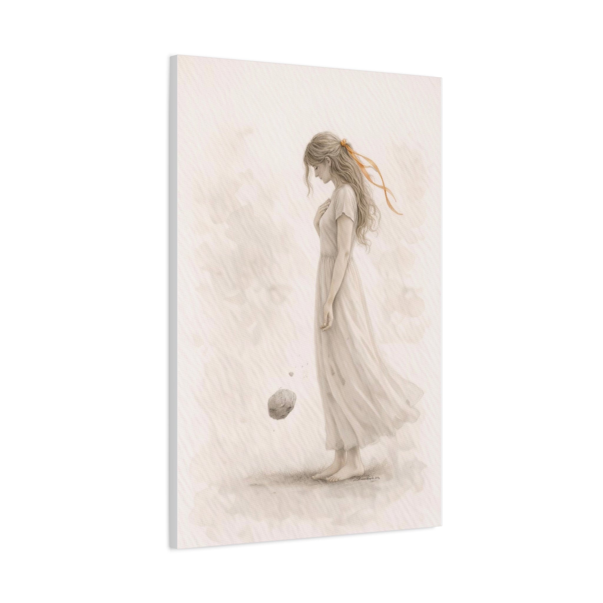 Letting Go Feminine Figure Wall Art Calm Neutral Canvas Let Go