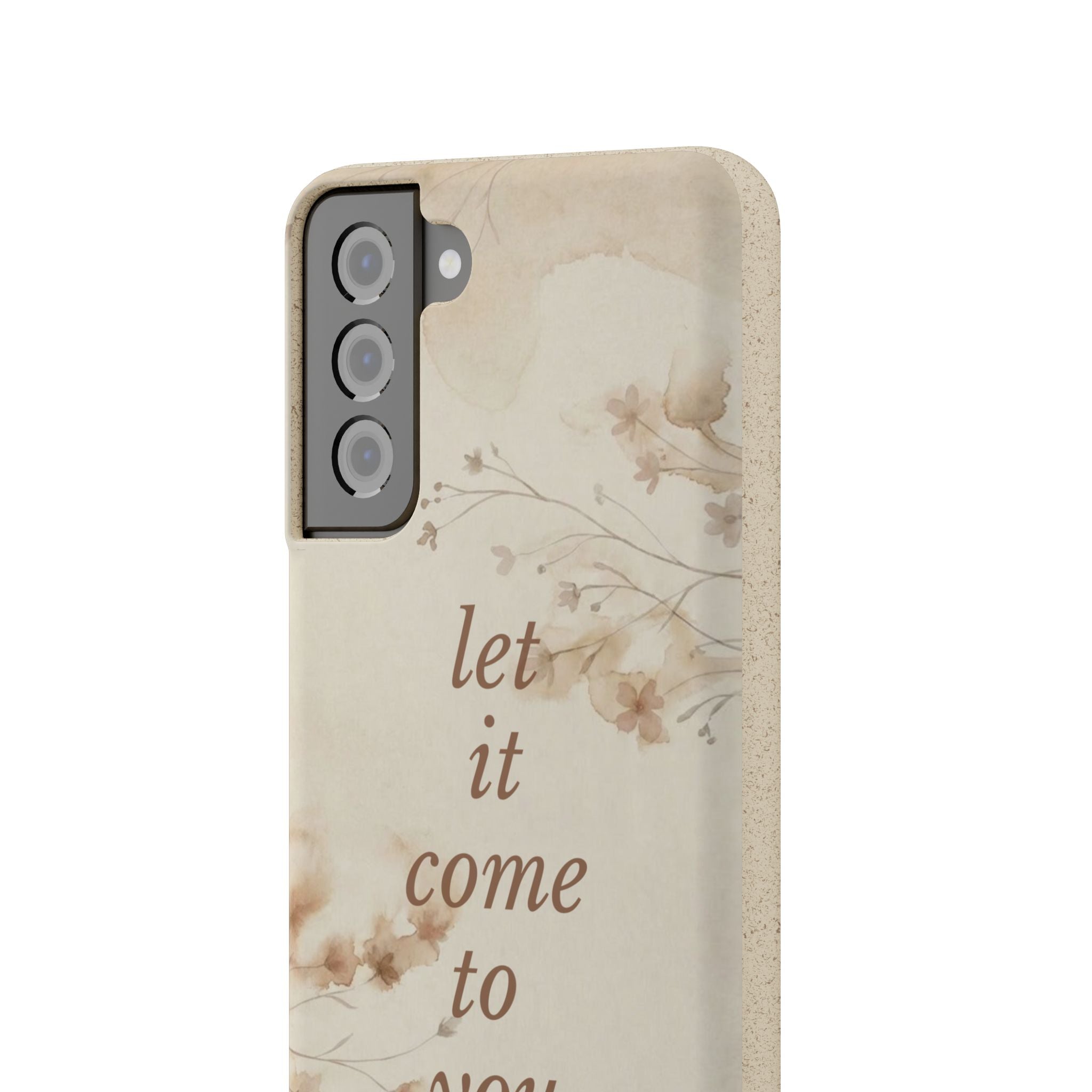 Vintage flower phone case Let It Come To You phone case Biodegradable floral phone case Warm coffee watercolour phone cases iPhone Samsung