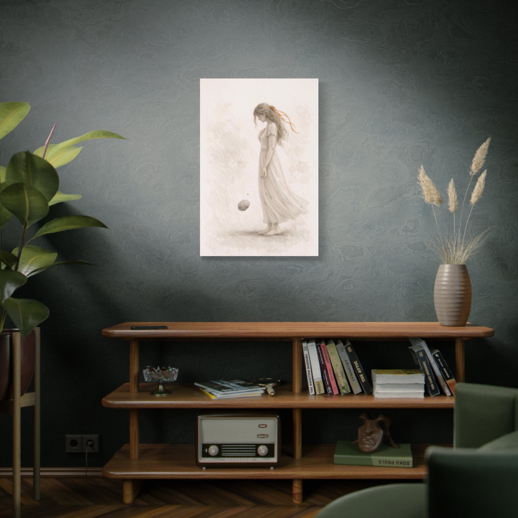 Letting Go Feminine Figure Wall Art Calm Neutral Canvas Let Go