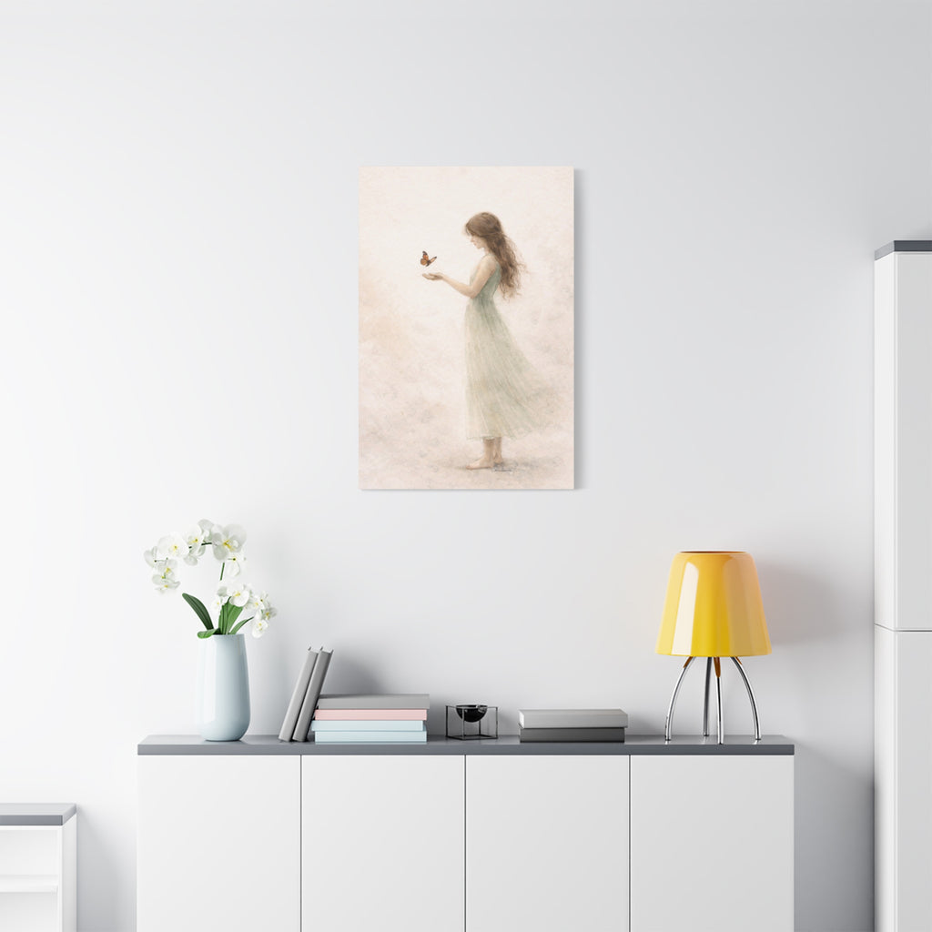 Gentle Feminine Figure Wall Art Calm Neutral Canvas Accept