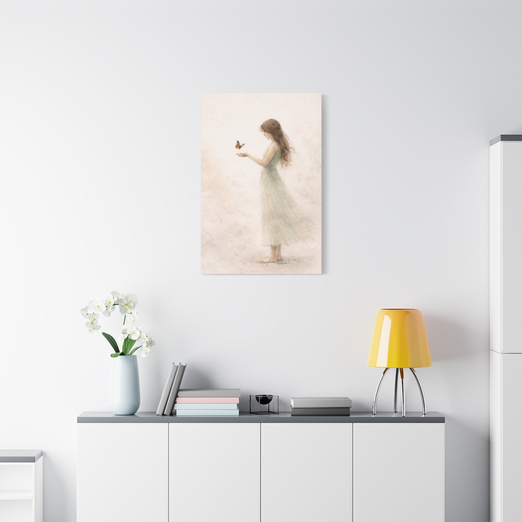 Gentle Feminine Figure Wall Art Calm Neutral Canvas Accept