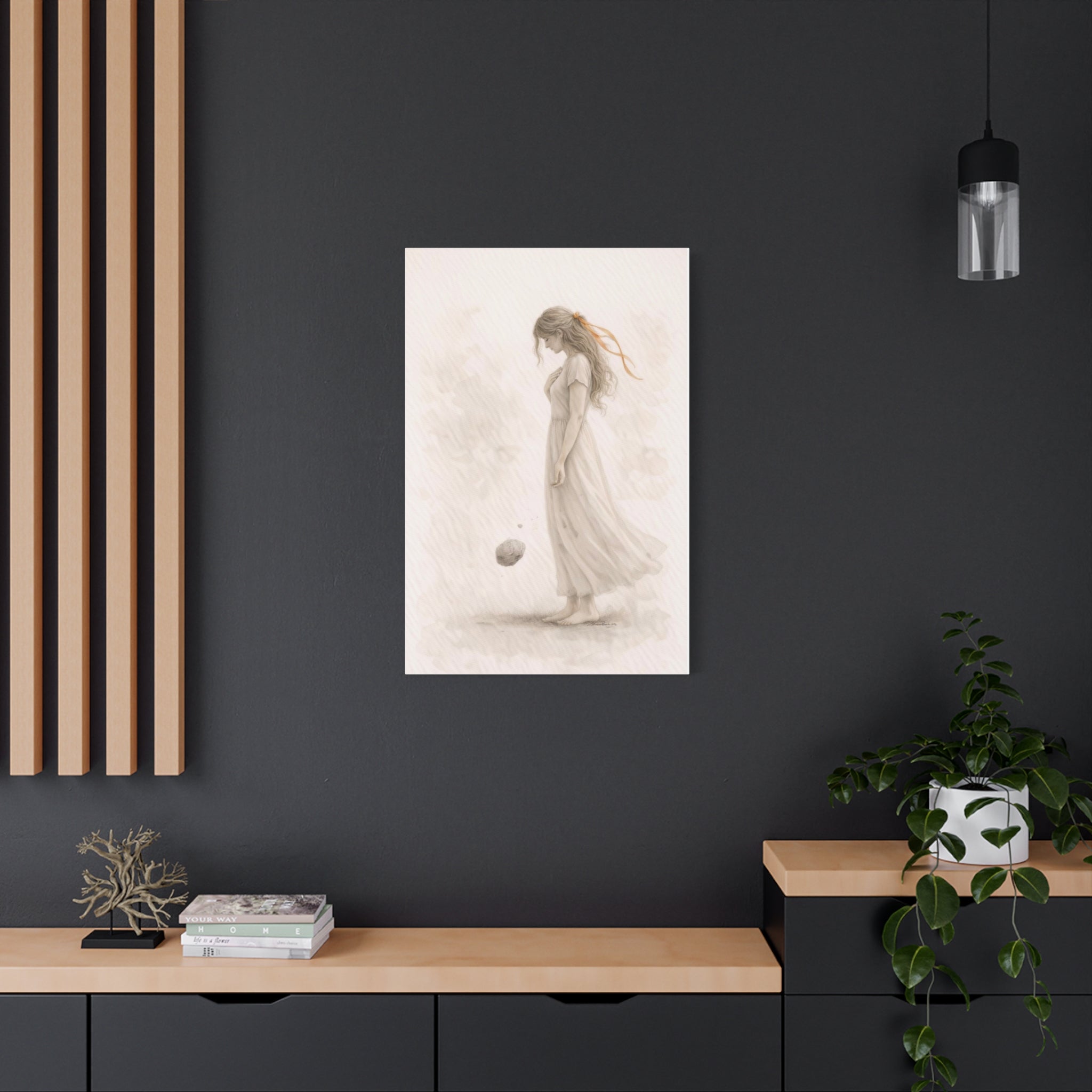 Letting Go Feminine Figure Wall Art Calm Neutral Canvas Let Go