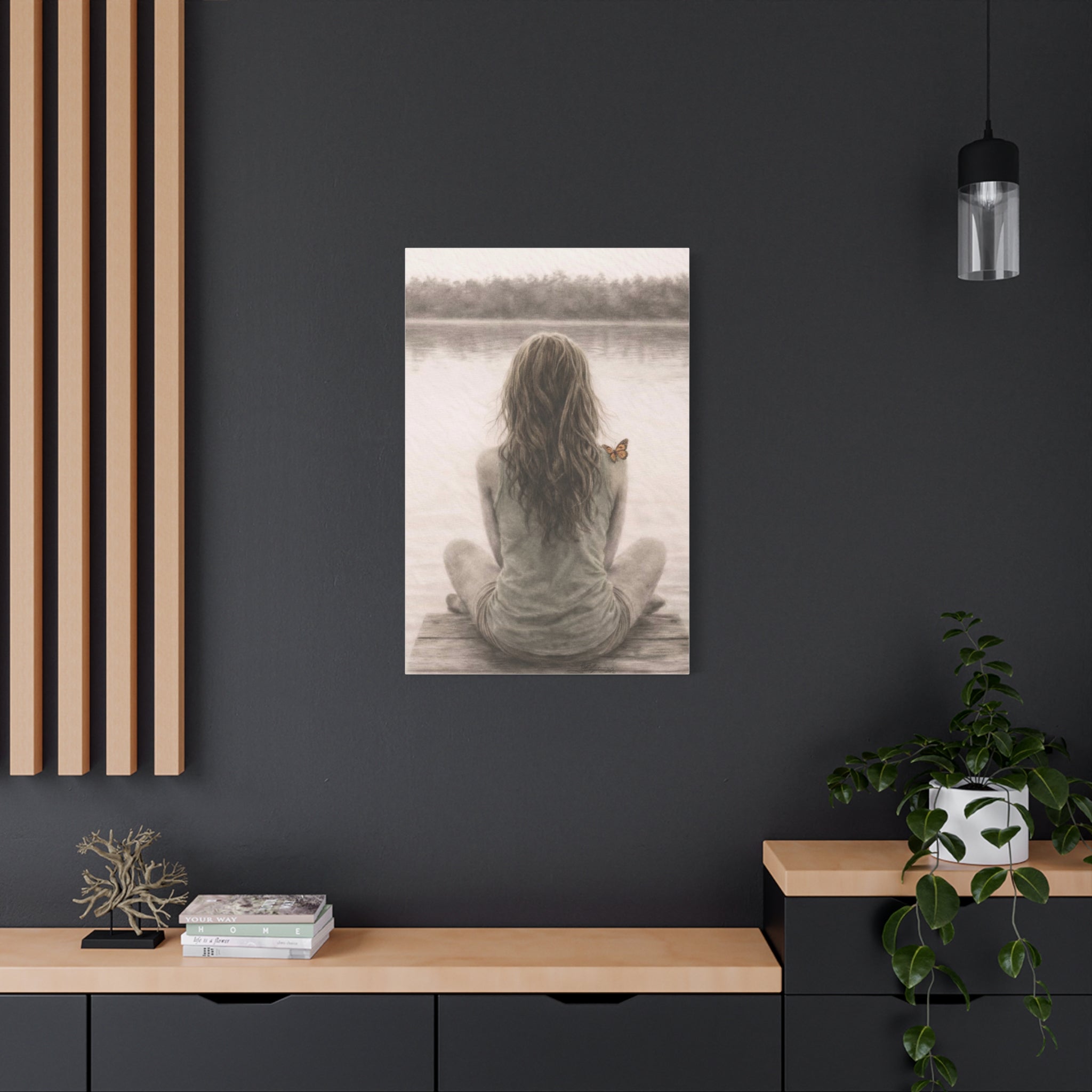Peaceful Feminine Wall Art Neutral Meditation Canvas Return